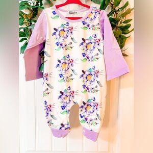▪️‎ 4/$25- Piano Kidswear Lilac Floral Jumpsuit